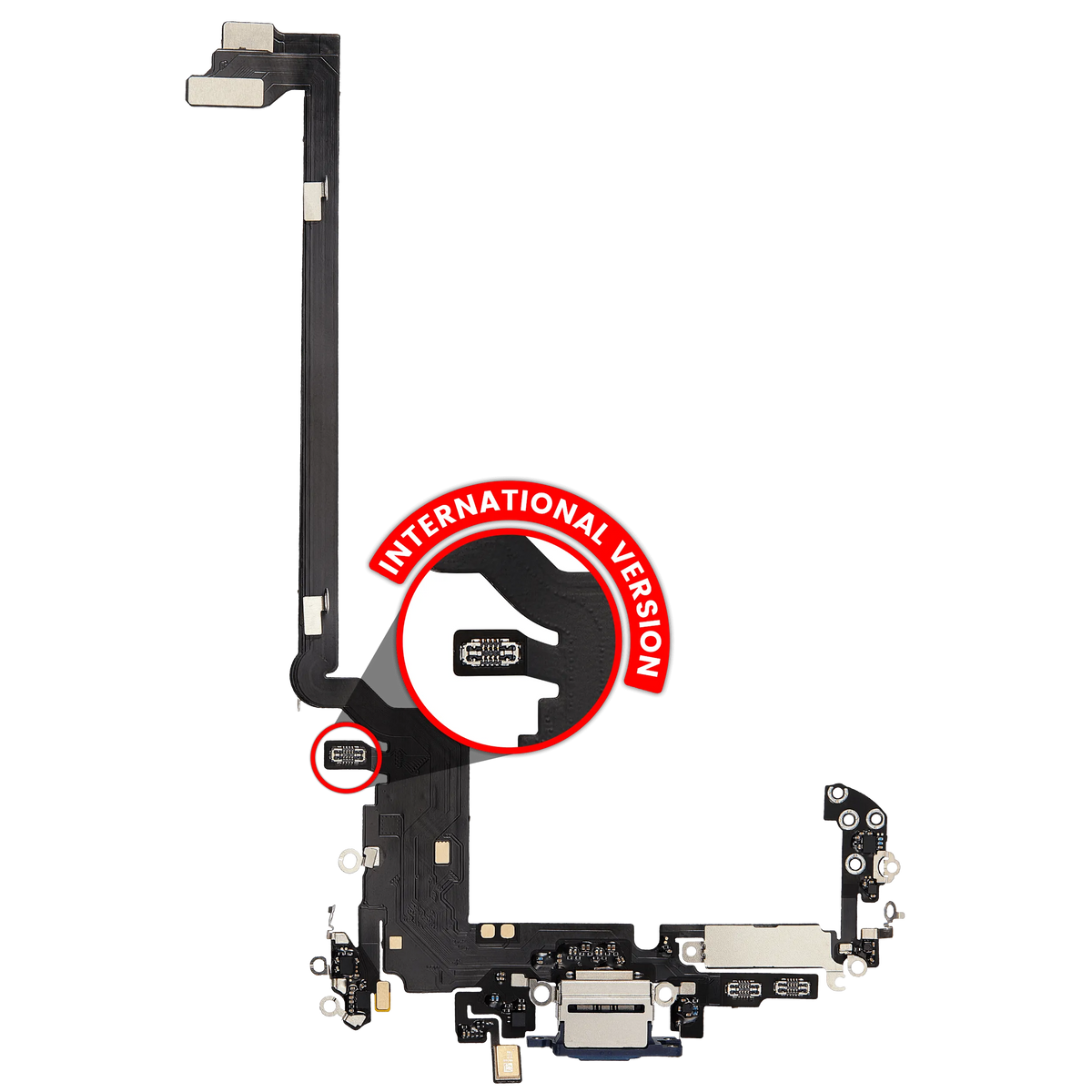 For iPhone 17 Pro Max Charging Port Flex Cable International Version | Aftermarket Plus - Deep Blue