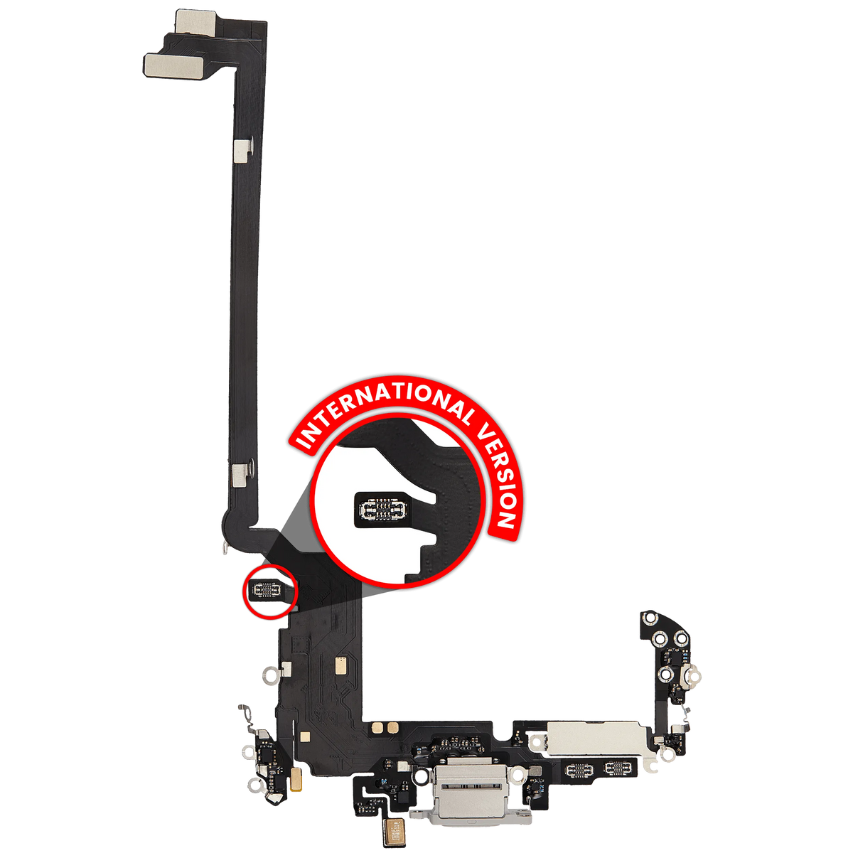 For iPhone 17 Pro Max Charging Port Flex Cable International Version | Aftermarket Plus - Silver