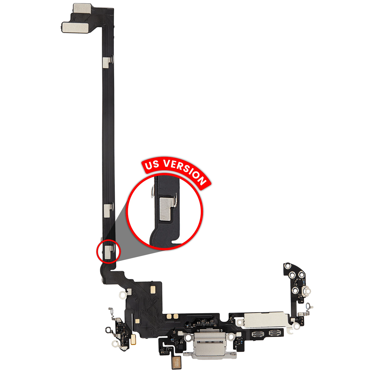 For iPhone 17 Pro Max Charging Port Flex Cable US Version | Aftermarket Plus - Silver