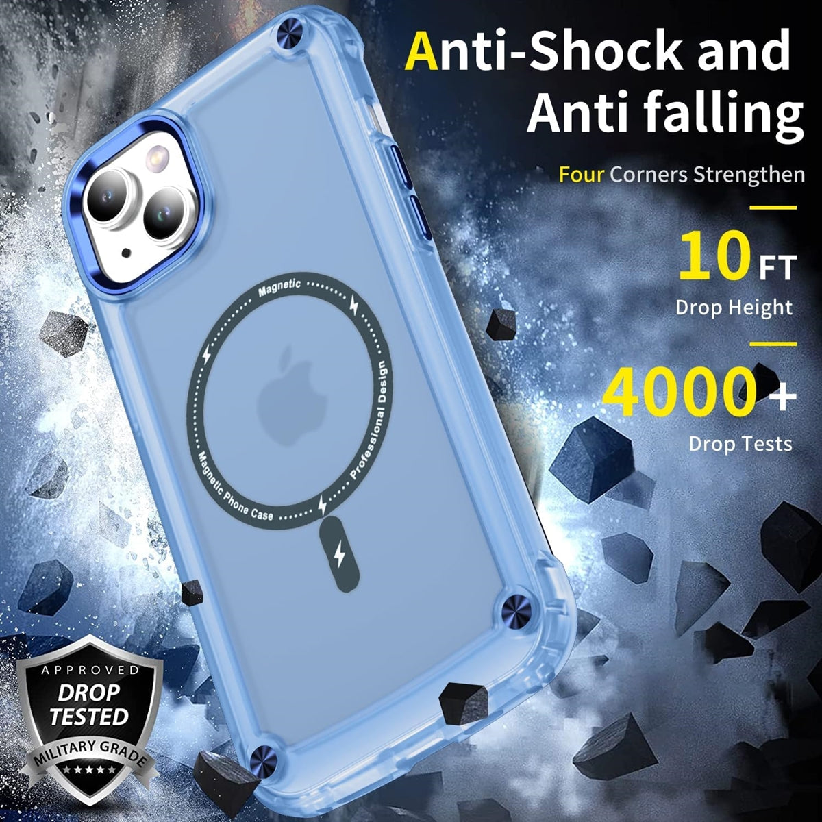 For Apple iPhone 13 / 14 Shockproof Bumper Magsafe Case Blue
