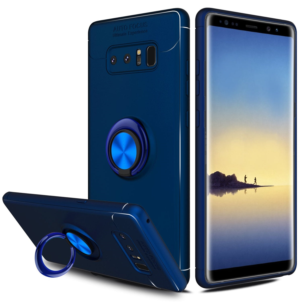 For Samsung Galaxy J6 Plus 2018 Autofocus 360 Shockproof Case With Ring Holder Blue-www.firsthelptech.ie