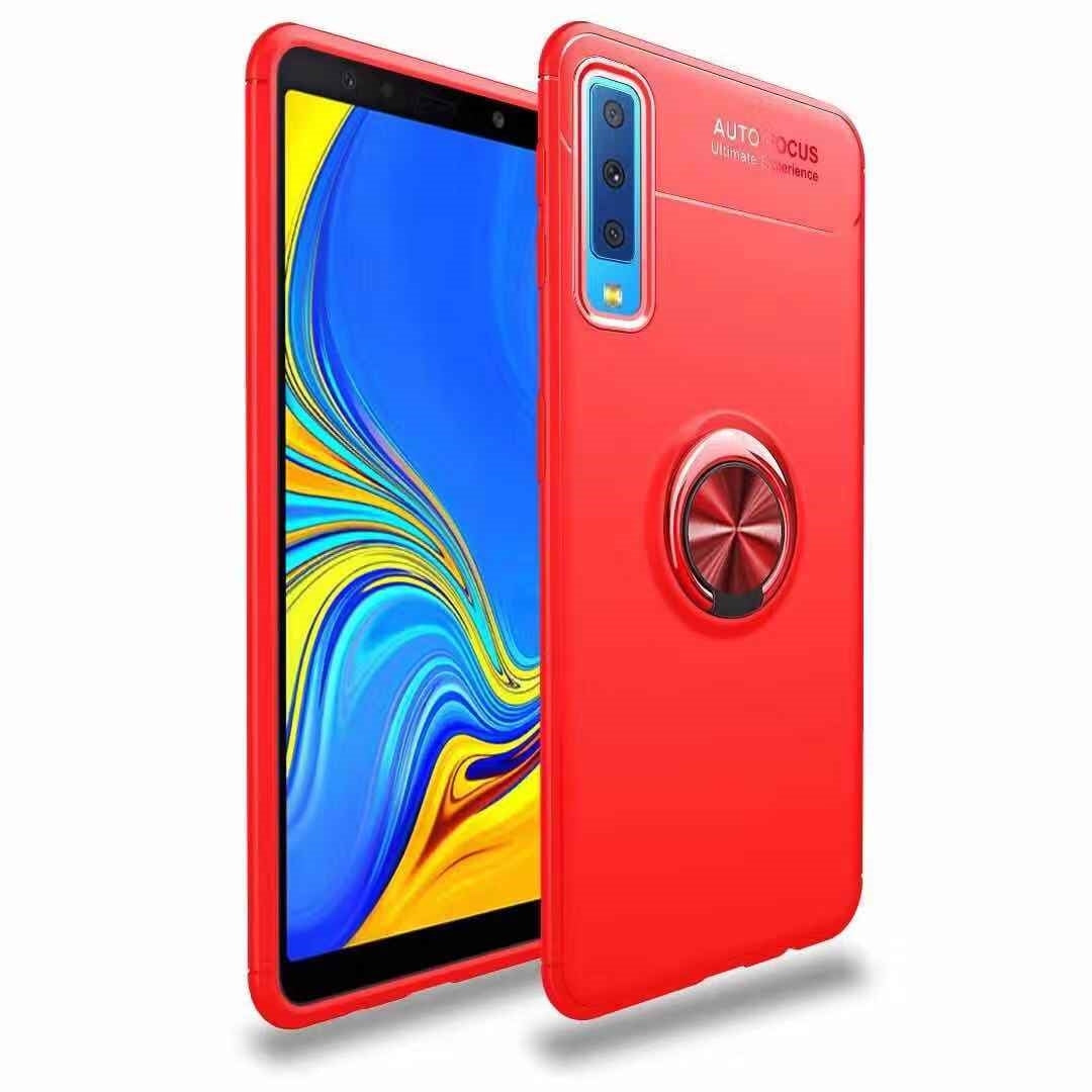 For Samsung Galaxy A20/30 Autofocus 360 Shockproof Case With Ring Holder Red