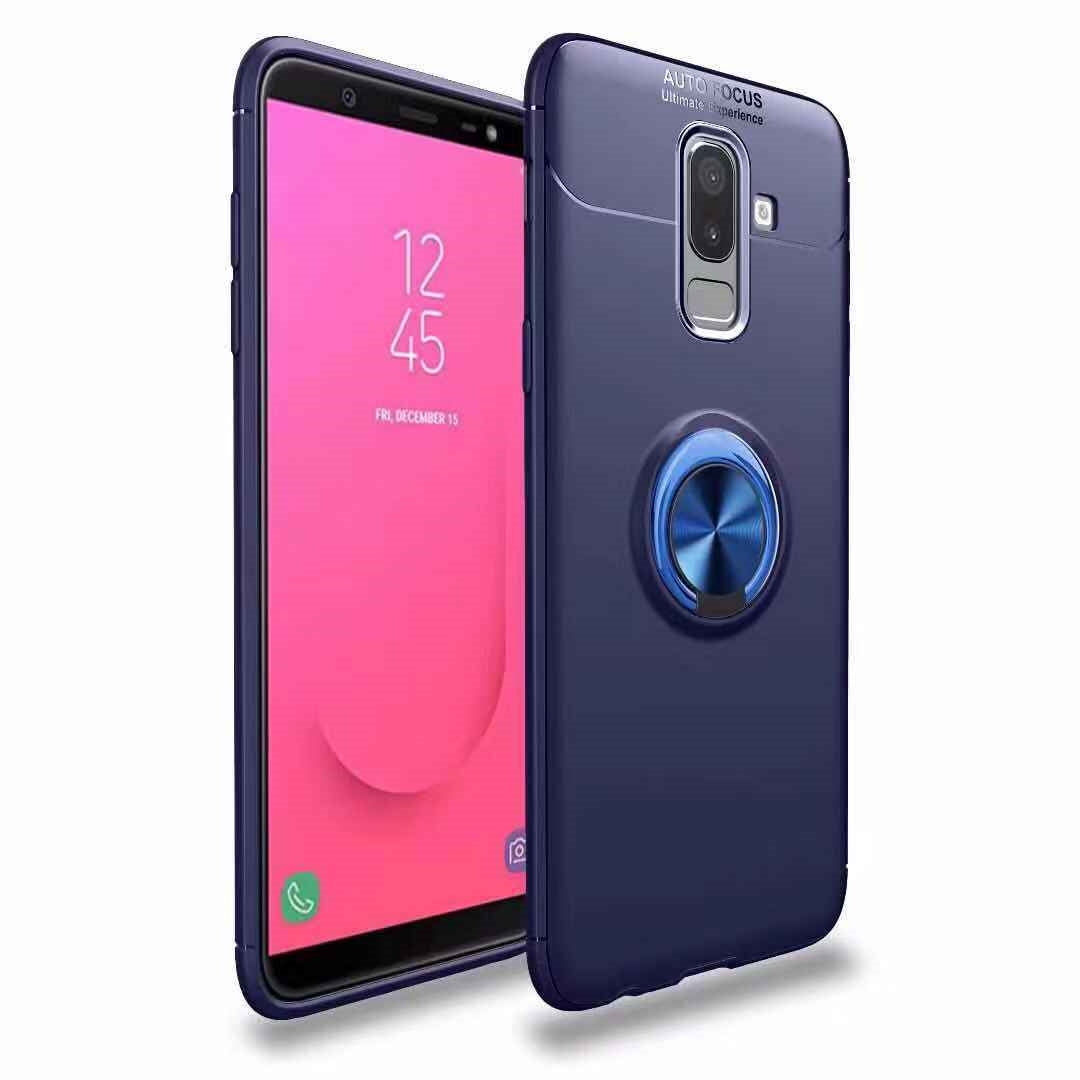 For Samsung Galaxy A6 Plus 2018/J8 2018 Autofocus 360 Shockproof Case With Ring Holder Blue