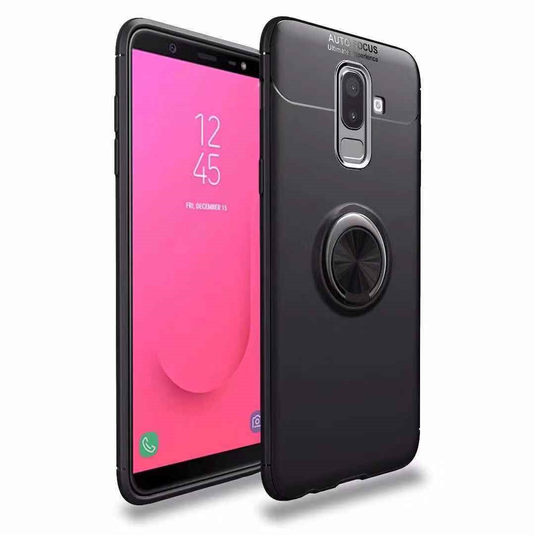 For Samsung Galaxy J6 Plus 2018 Autofocus 360 Shockproof Case With Ring Holder Black