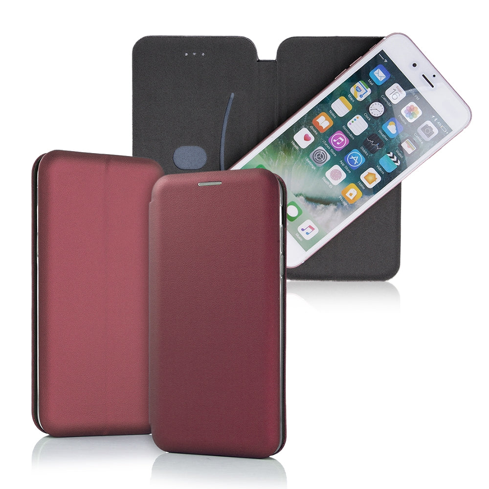 For Samsung Galaxy S20 Ultra Slim Curved Magnetic Wallet Case Burgundy-www.firsthelptech.ie