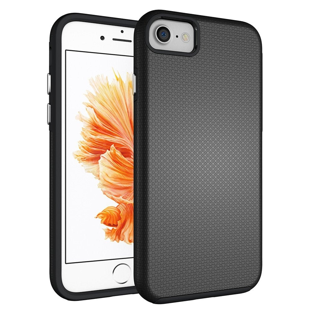 For Samsung Galaxy S21 Dotted Shockproof Hybrid 2 in 1 Case Black-www.firsthelptech.ie