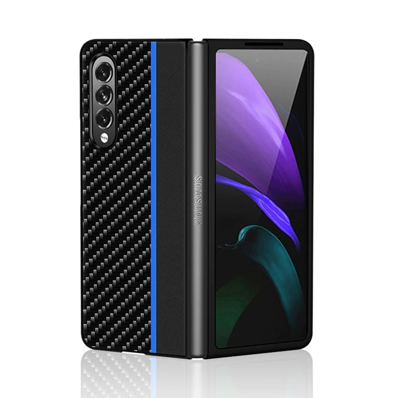 For Samsung Galaxy Z Fold 3 5G Ultra Thin Lightweight Carbon Fiber Case Blue-www.firsthelptech.ie