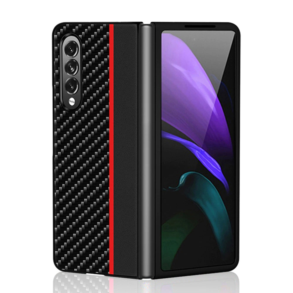 For Samsung Galaxy Z Fold 3 5G Ultra Thin Lightweight Carbon Fiber Case Red-www.firsthelptech.ie