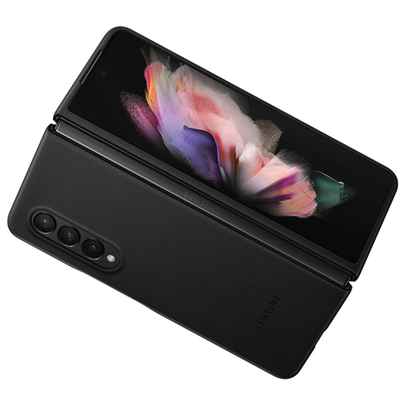 For Samsung Galaxy Z Fold 3 5G Ultra Thin Leather Case Black-www.firsthelptech.ie