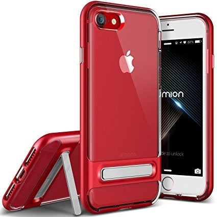 For Samsung Galaxy J5 2016 J510 Transparent TPU Case With Stander Red