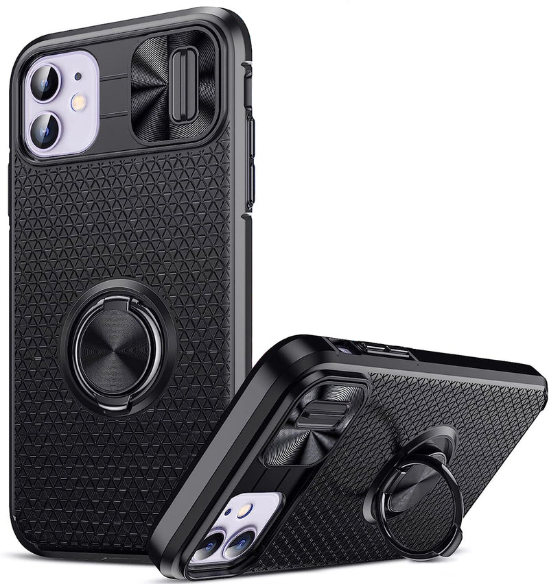 For Apple iPhone 14 Plus Autofocus Slide Camera Cover Ring Case Black