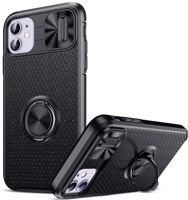 For Apple iPhone 13 Pro Max Autofocus Slide Camera Cover Ring Case Black