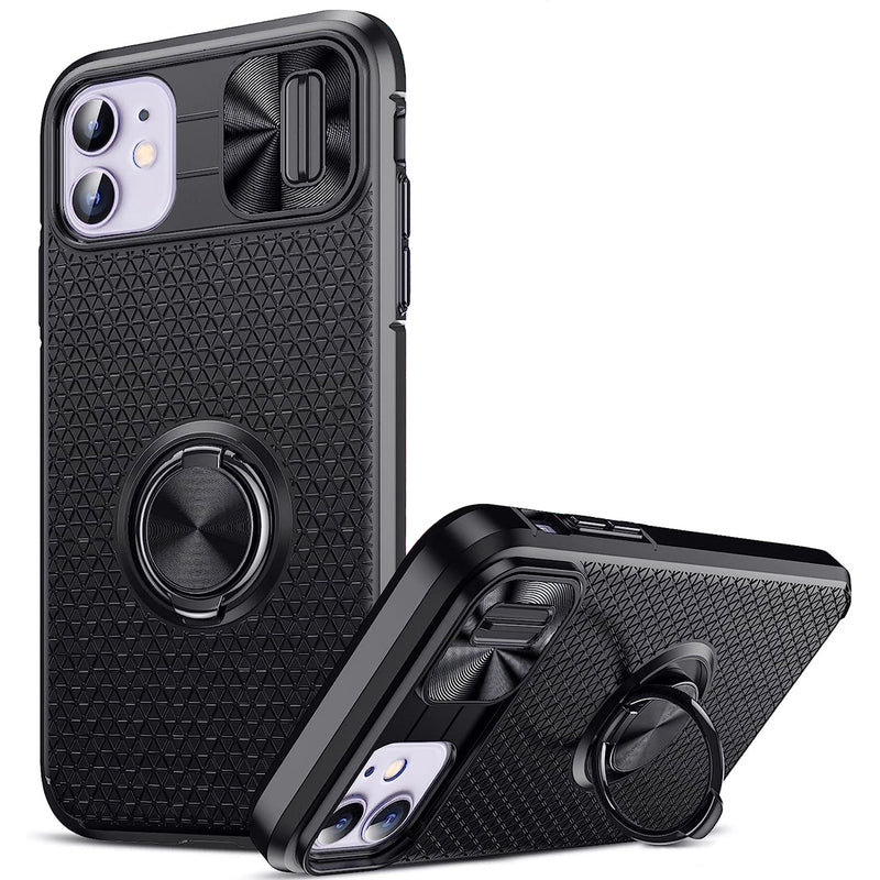 For Apple iPhone 14 Pro Max Autofocus Slide Camera Cover Ring Case Black