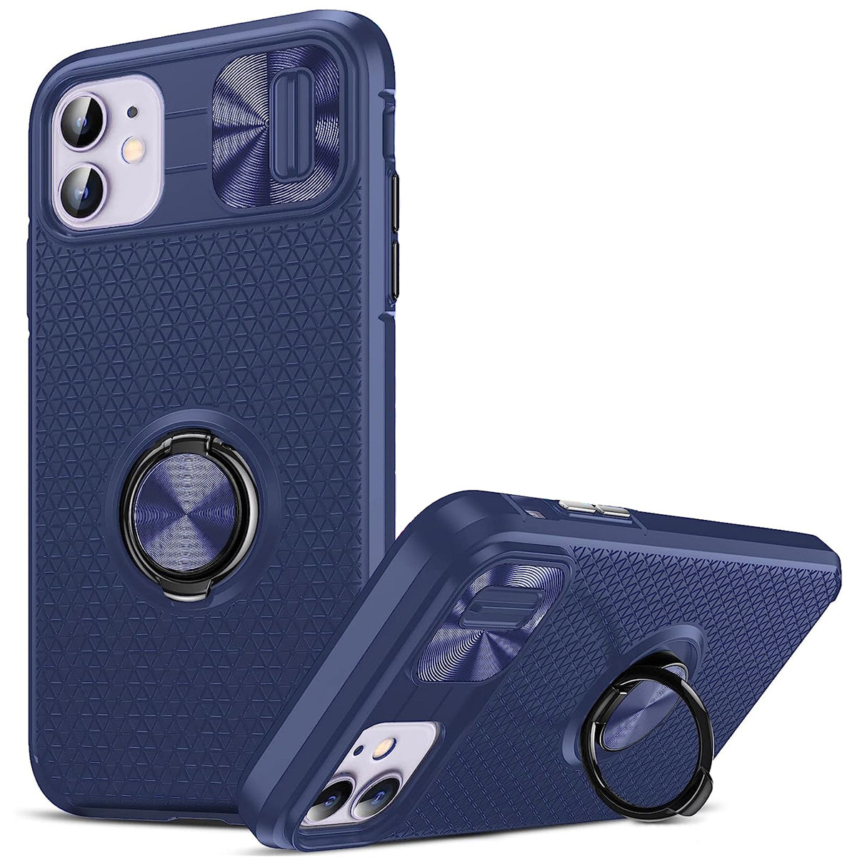 For Apple iPhone 7/8/SE2/SE3 Autofocus Slide Camera Cover Ring Case Blue