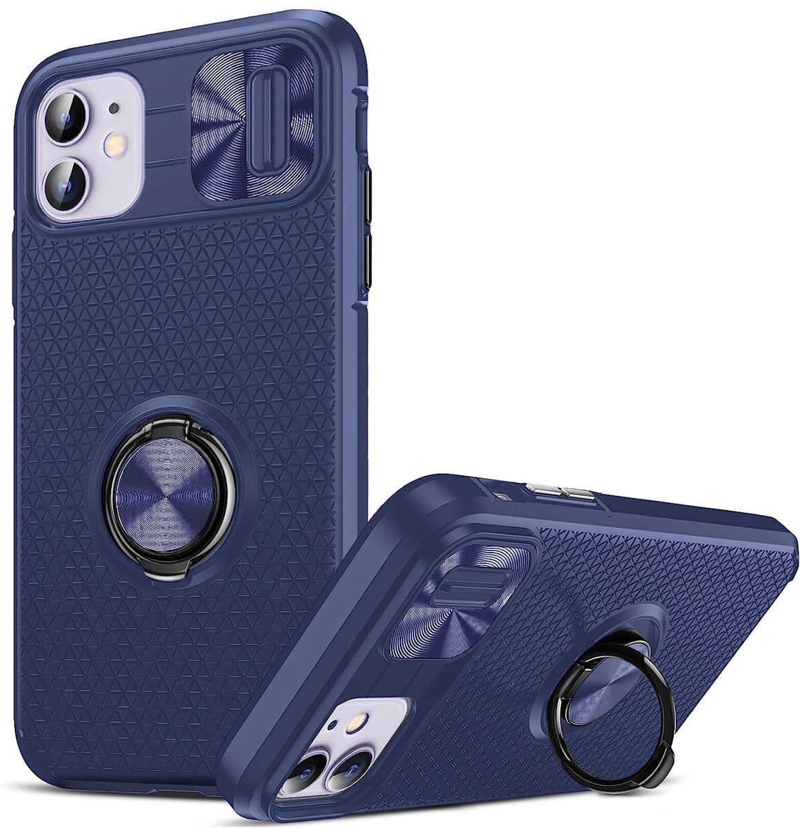 For Apple iPhone 11 Autofocus Slide Camera Cover Ring Case Blue