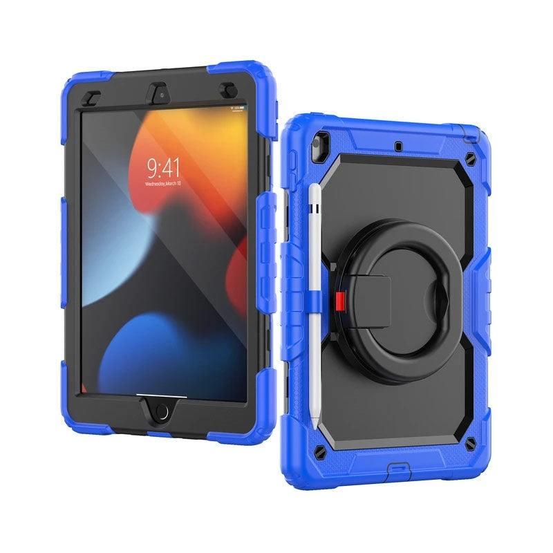 For Samsung Galaxy Tab A8 10.5" Survivor Symmetry Ring Stand Hard Case Blue