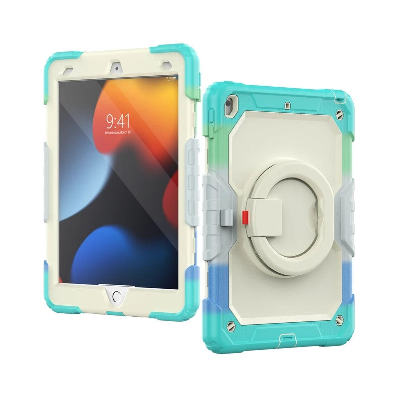 For Samsung Galaxy Tab A8 10.5" Survivor Symmetry Ring Stand Hard Case Camo Blue