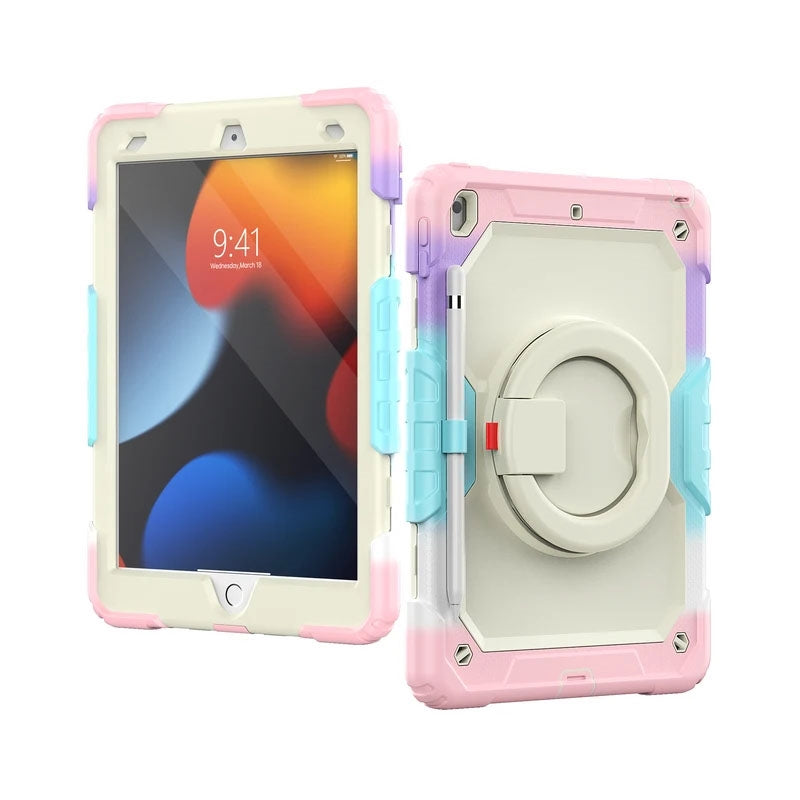 For Samsung Galaxy Tab A9 Plus 11" Survivor Symmetry Ring Stand Hard Case Camo Pink
