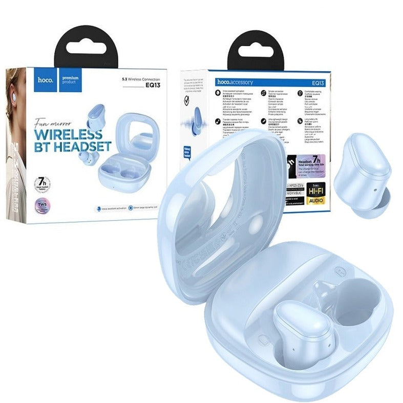 Hoco EQ13 Sports TWS Bluetooth Earbuds Light Blue-www.firsthelptech.ie