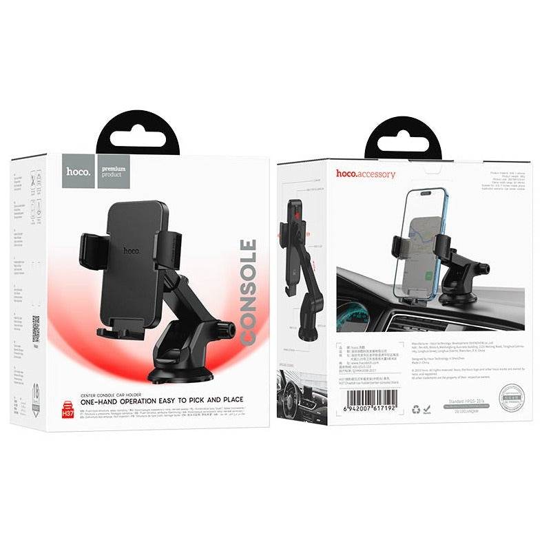 Hoco H37 Cheetah Strong Dash & Windshield Car Holder Black-www.firsthelptech.ie