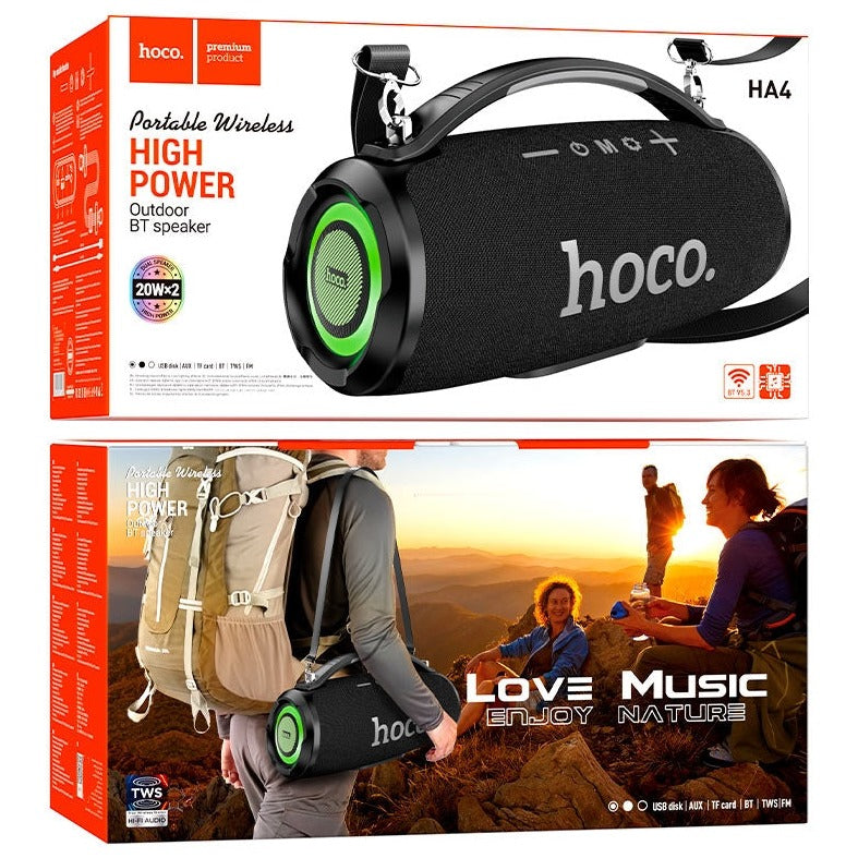 Hoco HA4 Outdoor Heavy Portable Boom Box 40W Black-www.firsthelptech.ie