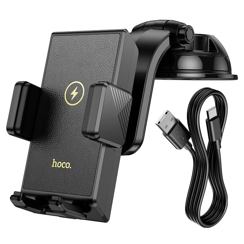 Hoco HW22 Precious Wireless Dash Fast Charging Car Holder 15W Black-www.firsthelptech.ie