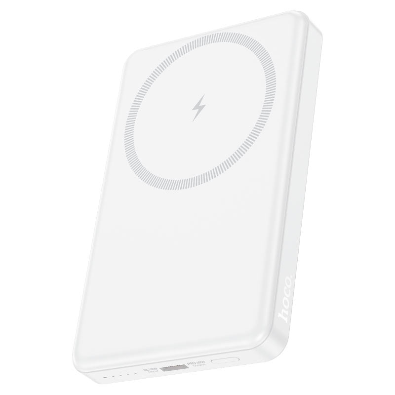 Hoco J125 Power PD20W Magnetic Magsafe Fast Charging Power Bank 5000mAh White-www.firsthelptech.ie