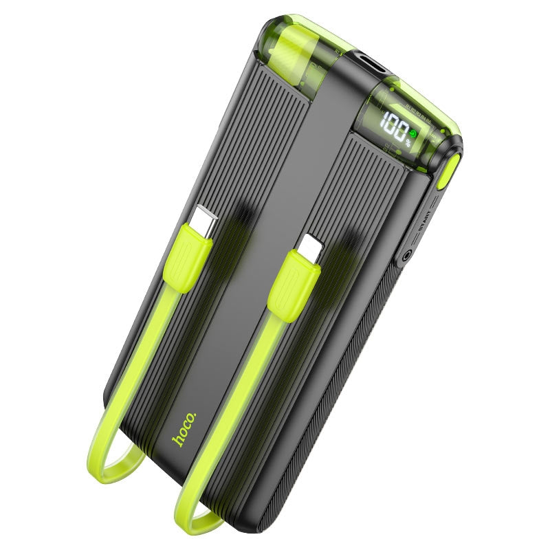 Hoco J127A Mecha PD20W Power Bank with Type-C & iP Cable and Digital Display 10000mAh Black-www.firsthelptech.ie