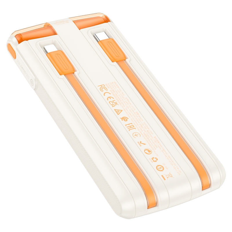 Hoco J127A Mecha PD20W Power Bank with Type-C & iP Cable and Digital Display 10000mAh White-www.firsthelptech.ie