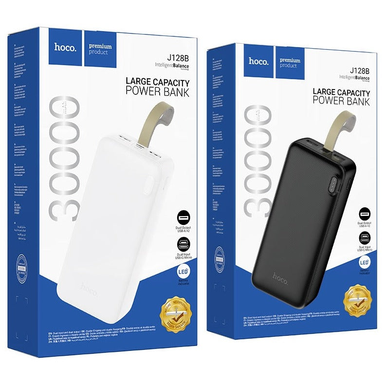 Hoco J128B Powerful Dual USB Output Power Bank 30000mAh Black-www.firsthelptech.ie