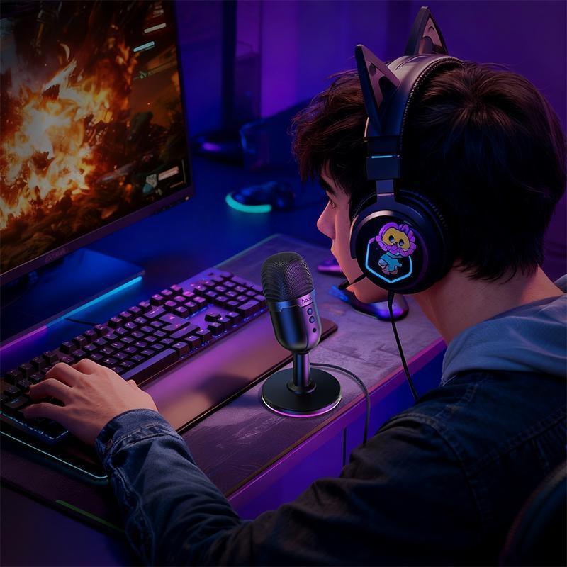 Hoco L25 Bright 360 Omnidirectional USB RGB Desktop Microphone