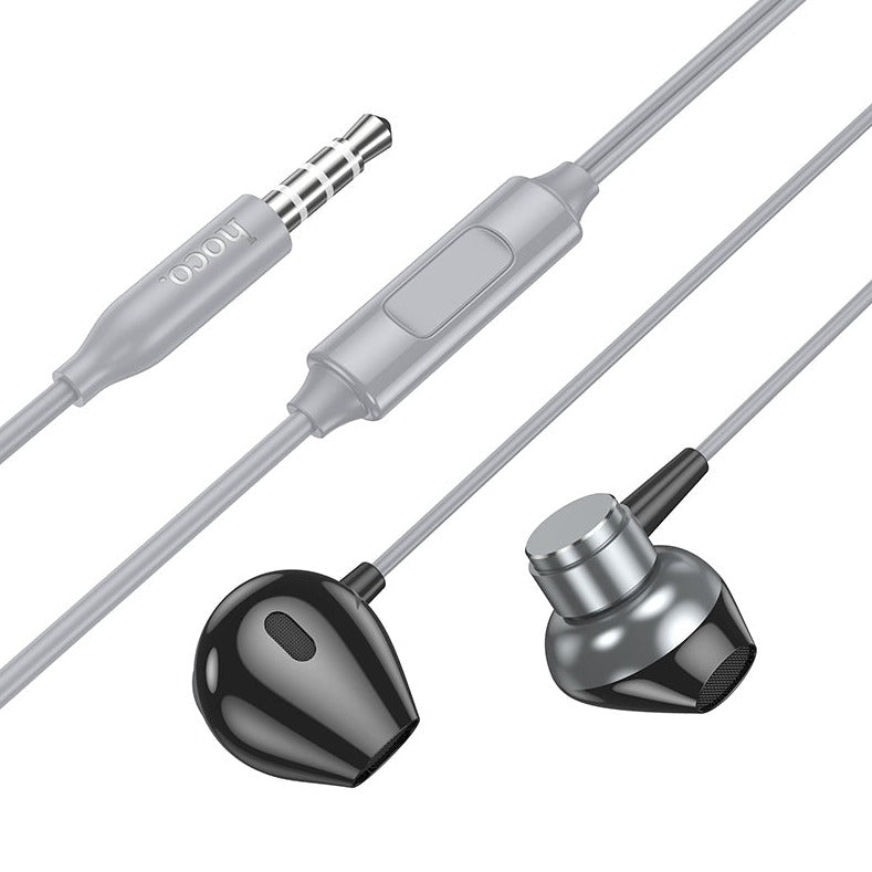 Hoco M125 Smart Metal Universal Earphones with Mic Grey-www.firsthelptech.ie