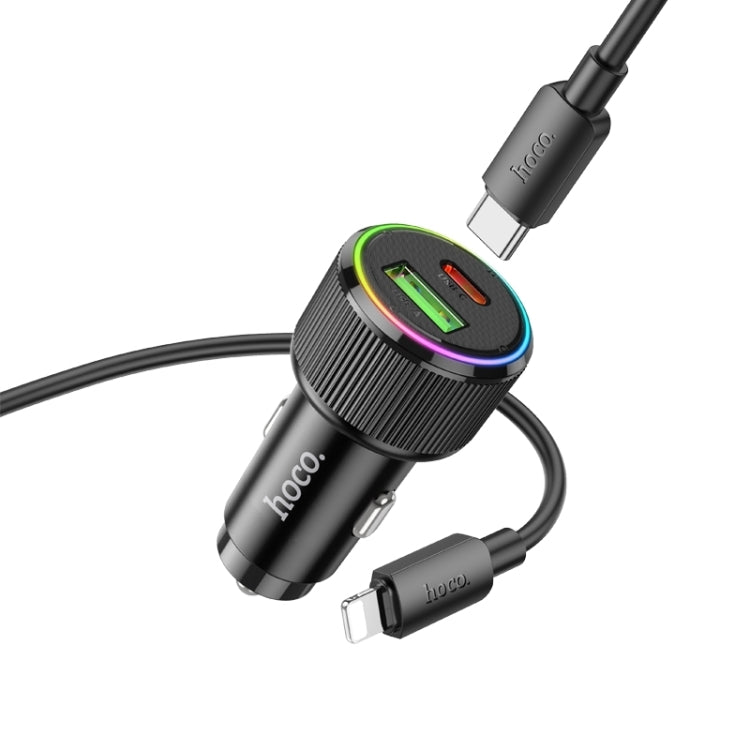 Hoco NZ14A Guerrero PD20W+QC3.0 Car Charger Set C to iP Black-www.firsthelptech.ie