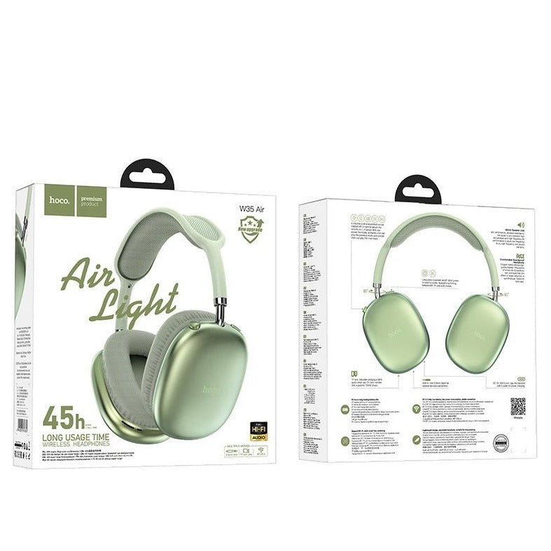 Hoco W35 Free 40h Wireless BT Built-in MP3 Headphone Green-www.firsthelptech.ie