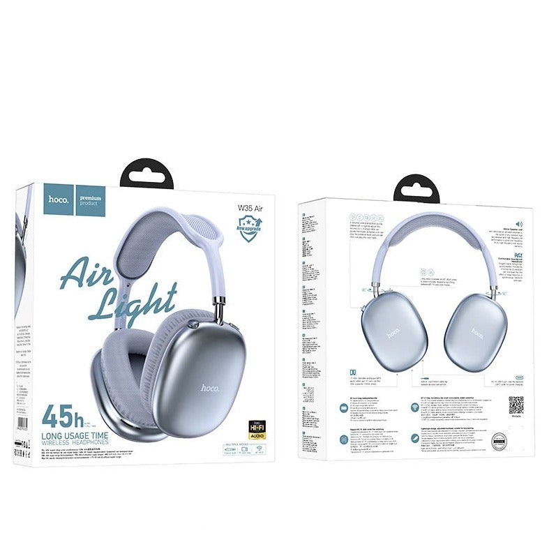 Hoco W35 Free 40h Wireless BT Built-in MP3 Headphone Blue-www.firsthelptech.ie