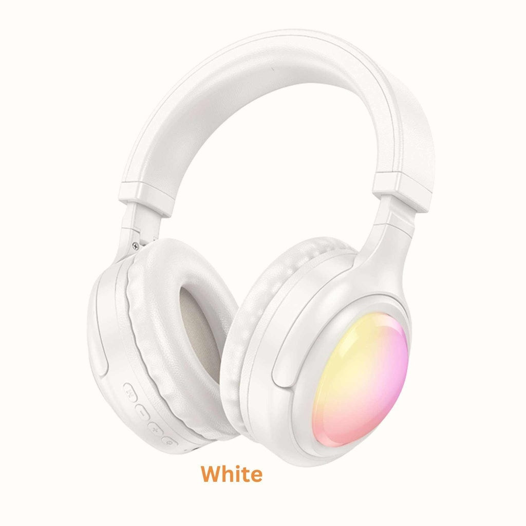 Hoco W48 Focus RGB Bluetooth Headphones White-www.firsthelptech.ie