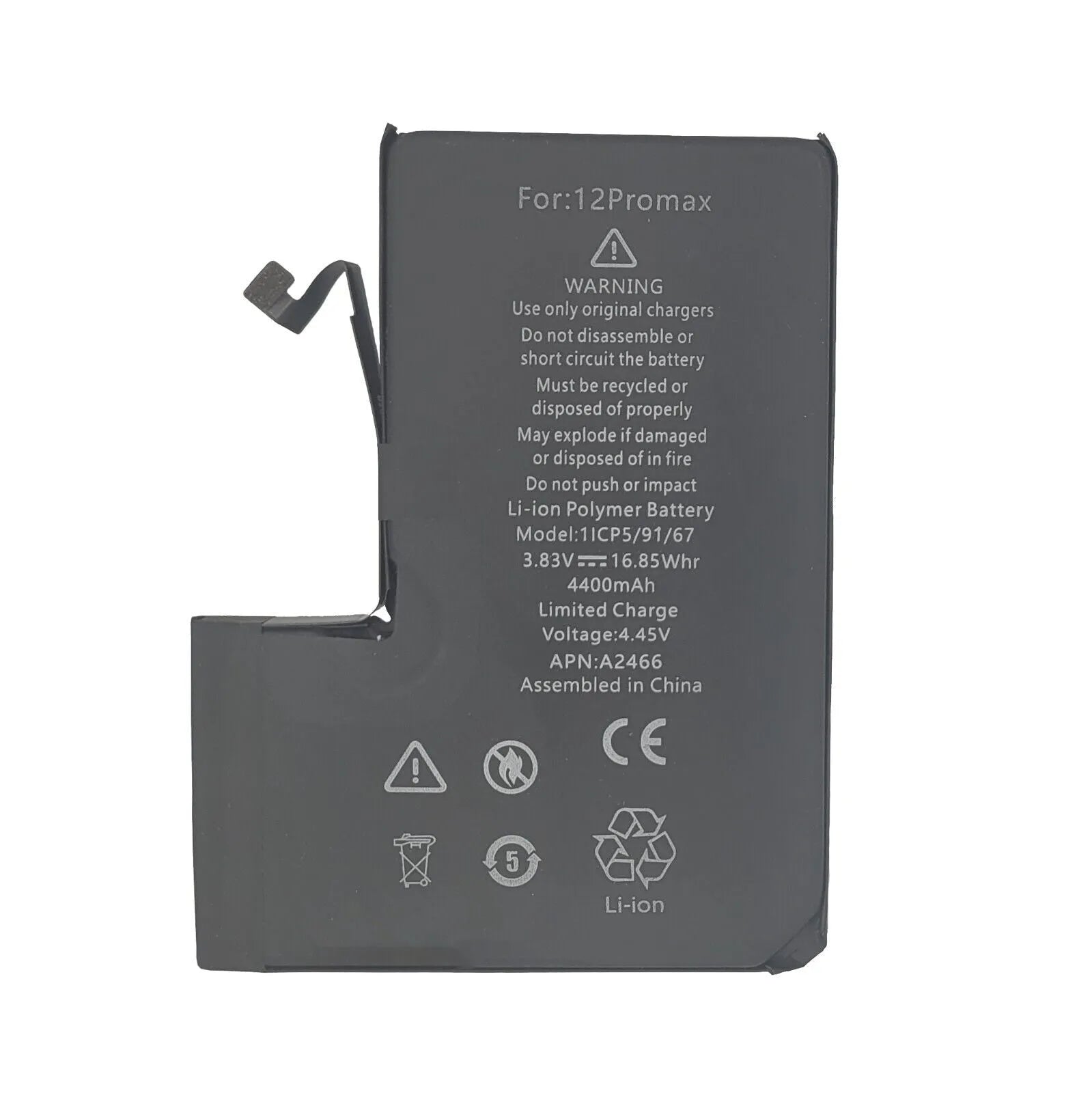 High Capacity Battery Replacement For Apple iPhone 12 Pro Max - 4400mAh