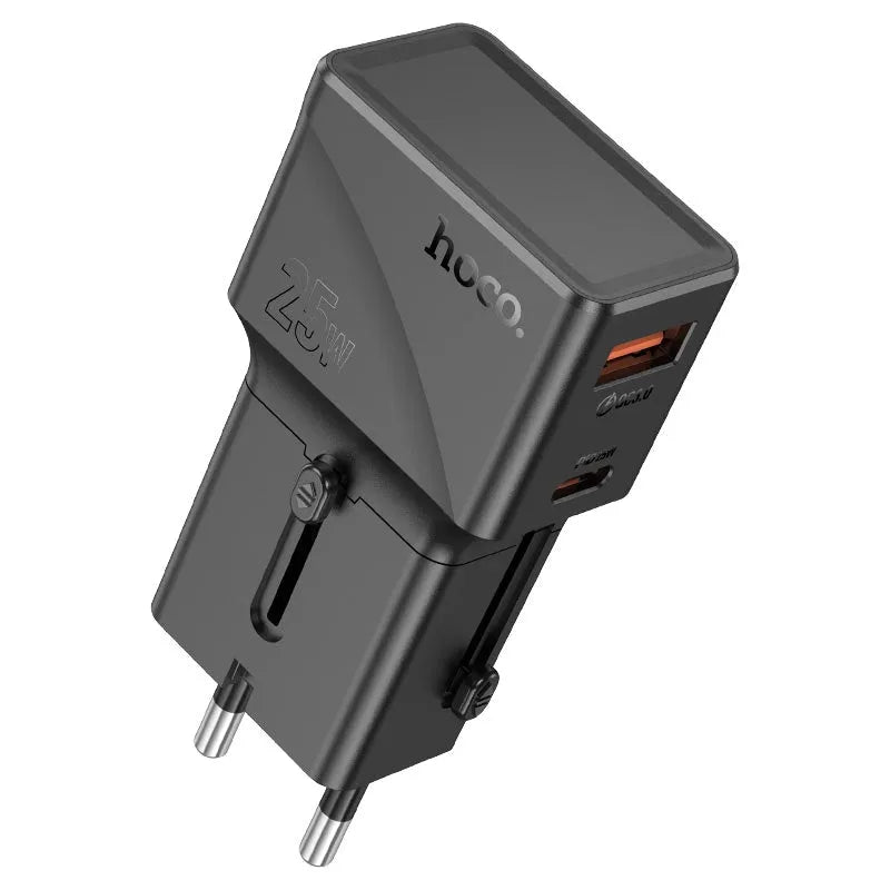 Hoco AC24 Mini PD 25W & QC 3.0 Universal Travel Charger Black