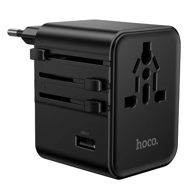 Hoco AC30 4-Port 17W 2 Type-C + 2 USB + Universal AC Travel Charger Black