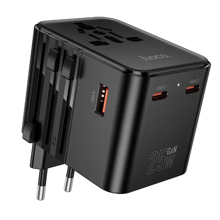 Hoco AC31 Changer 3-Port PD25W 2C1A Universal Charger Black