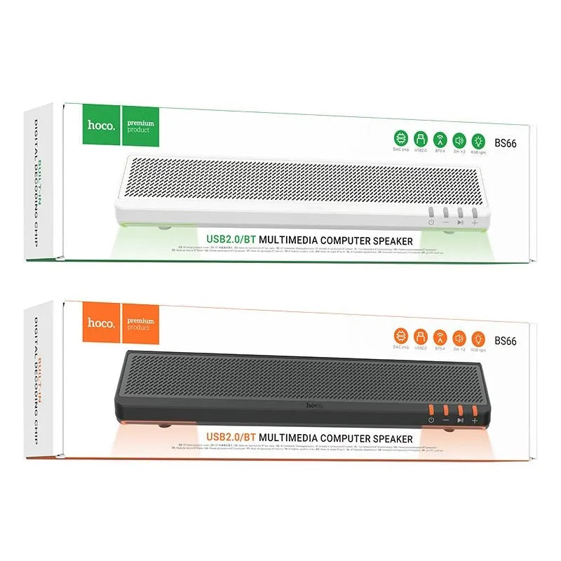 Hoco BS66 Smooth USB2.0 Multimedia Computer Sound Bar Speaker Black