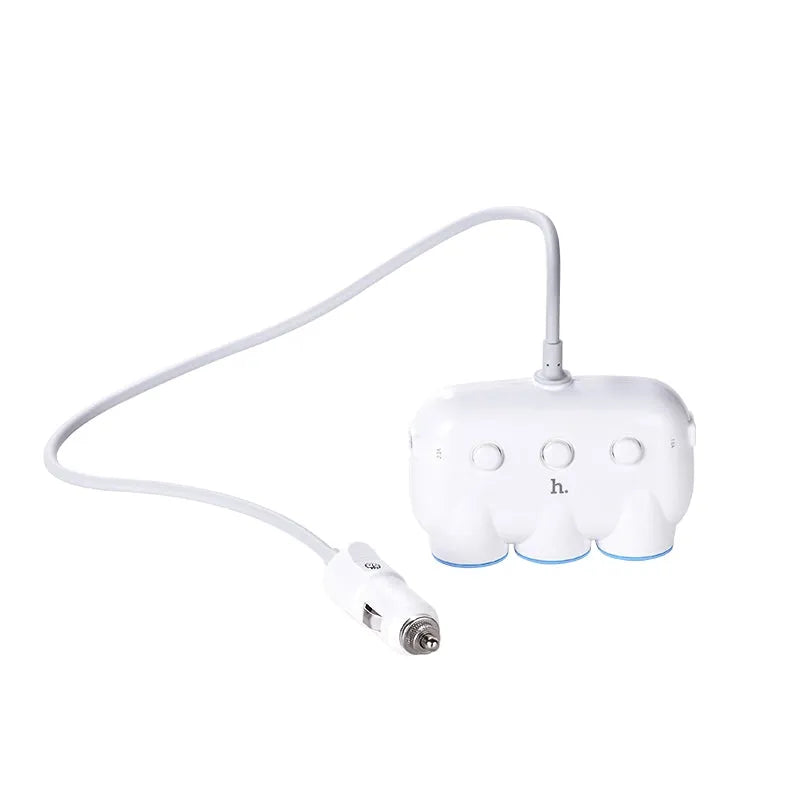 Hoco C1 Multi Purpose 4-In-1 Car Fast Charger White