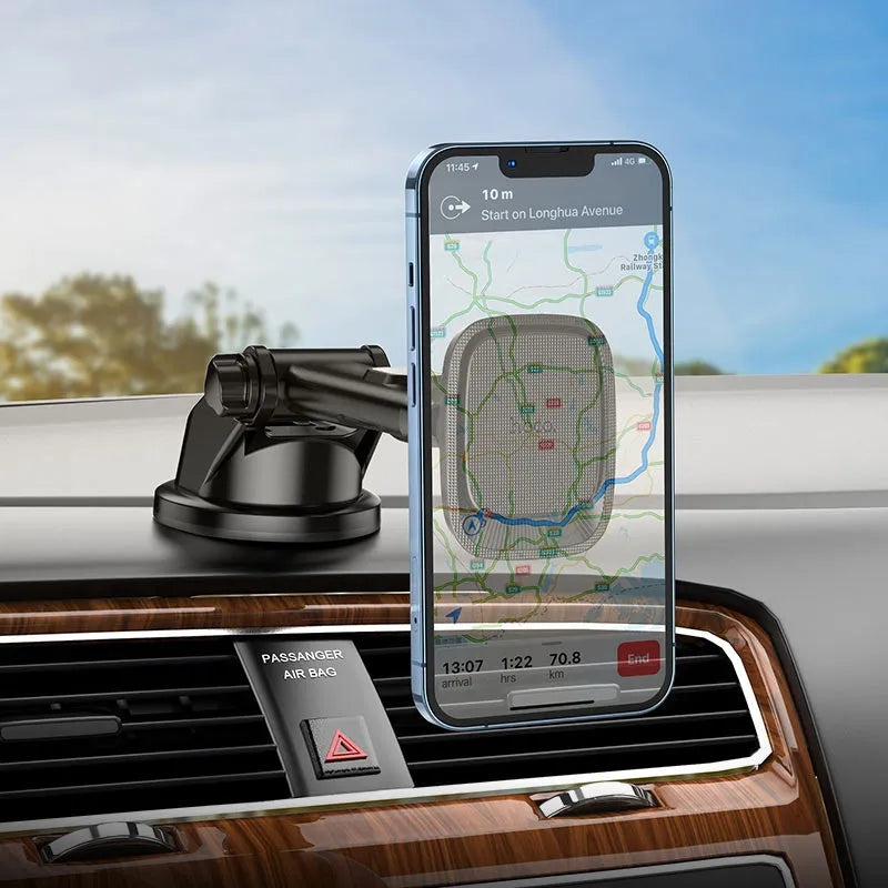 Hoco CA116 Blue Shark Center Console Magnetic Car Holder Metal Gray