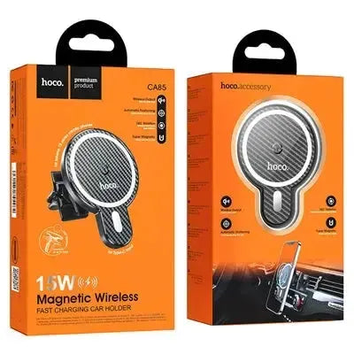 Hoco 85b Hoco CA85 15W Magnetic Wireless Fast Charging Car Holder Black