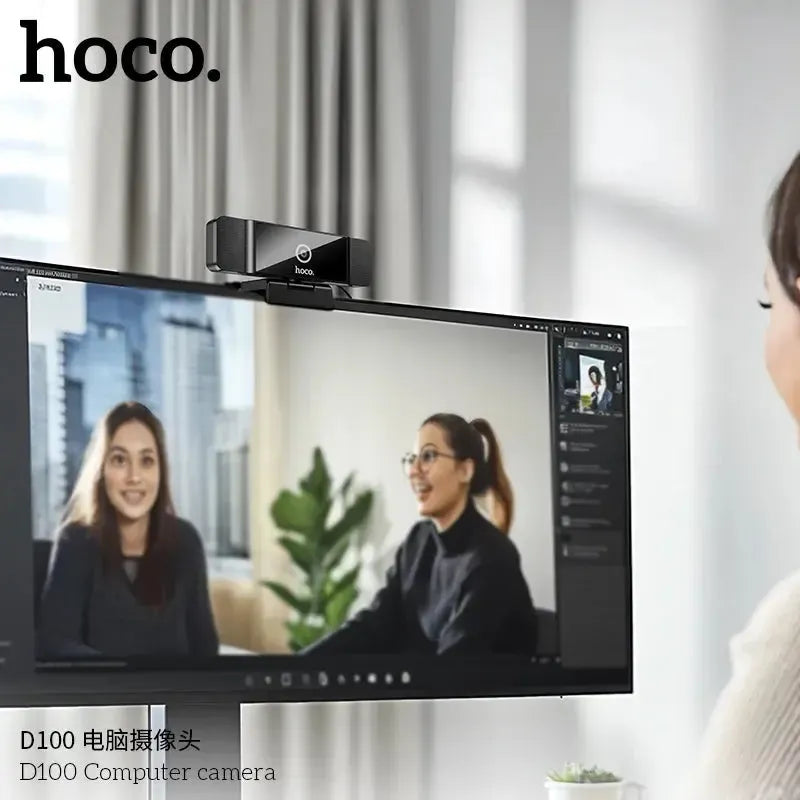 Hoco Computer Camera Hoco D100 Computer Auto Focus Web Camera Black | First Help Tech