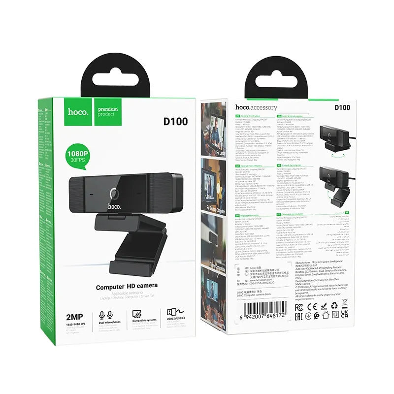 Hoco D100 Computer Auto Focus Web Camera Black