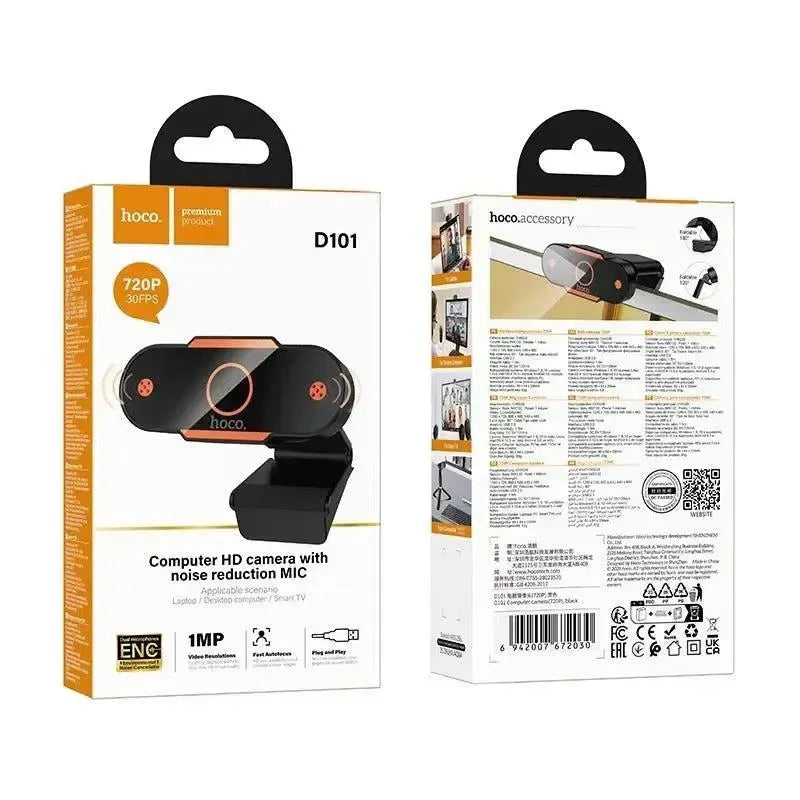Hoco D101 Autofocus Computer HD Camera With Noise Reduction Mic 720P Black
