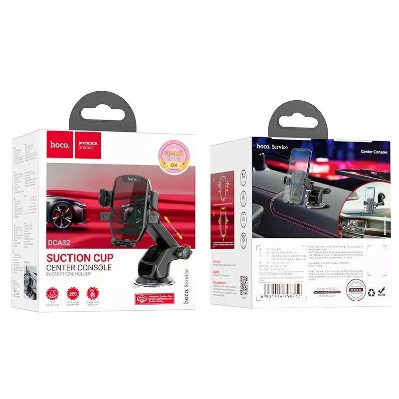 Hoco DCA32 Cool Road Center Console Suction Cup Car Holder Black