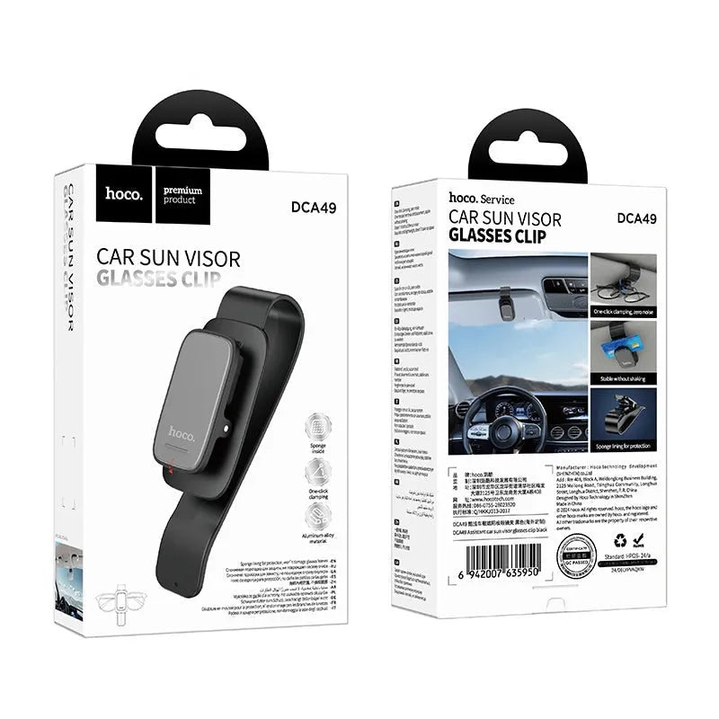 Hoco DCA49 Assistant Car Sun Glasses Clip Black