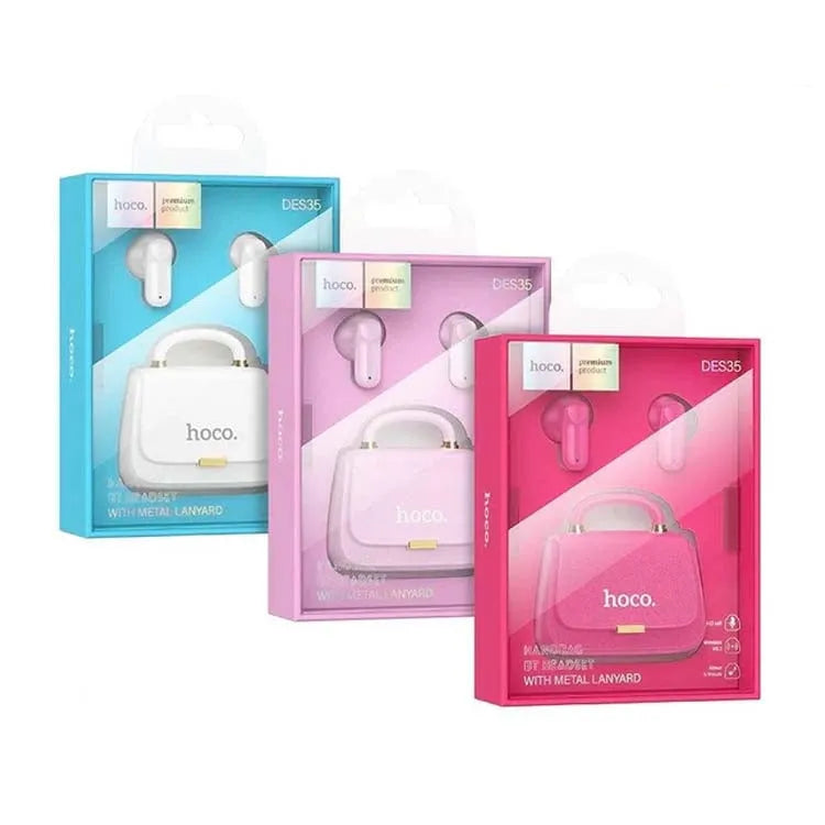 Hoco DES35 Dawn Handbag Metal Landyard BT Headset Rose